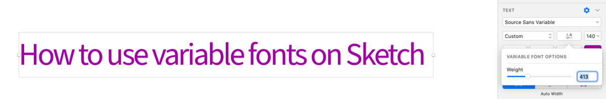 Variable Fonts on Sketch